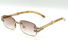 Trendy Sunglasses Brown Lens Framless Rectangular Street Wear Retro Classic New