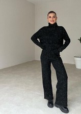 Black Knitted Co Ord Womens - One size