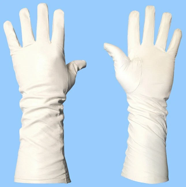 NEW MENS EXTRA LONG WHITE SILK LINED LAMBSKIN LEATHER GLOVES - Extemely Soft