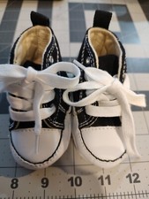 CONVERSE NEWBORN BOOTIES: BLACK BABY SHOES: SIZE 2