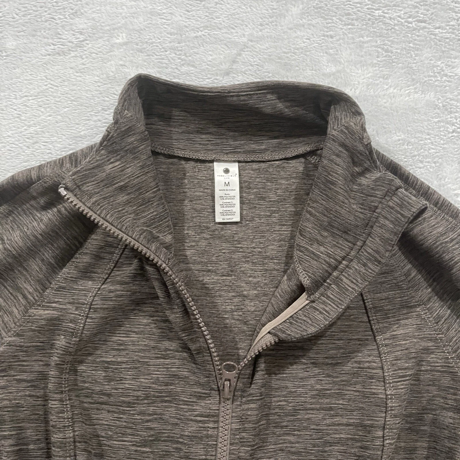 yogalicious lux full zip thumb holes pockets gym jacket