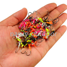 50PCS 1/16 1/8 oz Jig Lead Jig Head Fishing Hooks Jig Heads Crappie 5 Colors