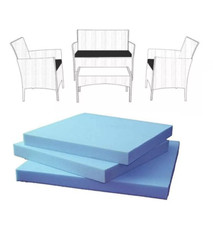 Garden 3pc Rattan Chair Bench Cushion FOAM Set Outdoor Sofa Seat Pad Made in UK