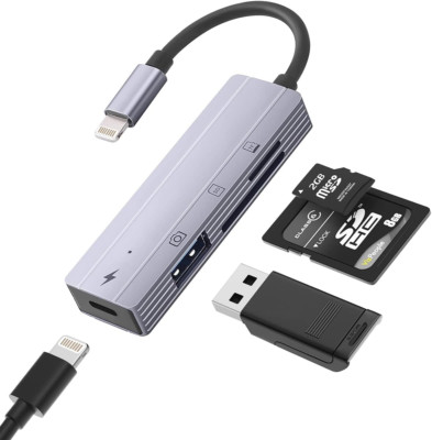 Lightning to USB Camera Adapter [Apple Mfi Certified],  Sd/Micro SD Dual Slot...
