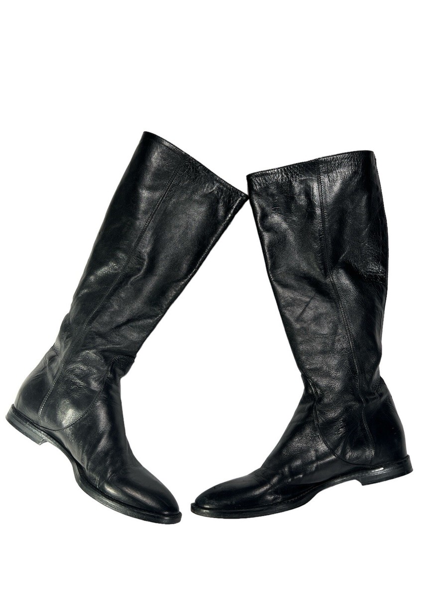 CARLO PAZOLINI Boots KNEE HIGH Black Leather RIDING Boots sz MZ-X8859-1