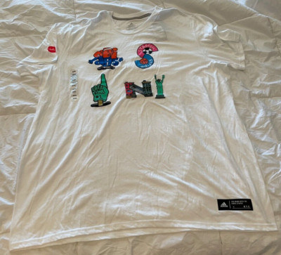 New Men's Adidas White New York The Go-To Performance Tee.  Size 2XL