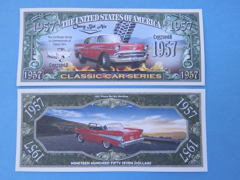 1957 CHEVY Bel Air Hardtop Classic Car Series $1,000,000 One Million Dollars