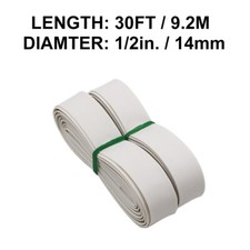 1/2in 14mm Diameter White Heat Shrink Tubing Shrinkable Tube 30ft 2:1