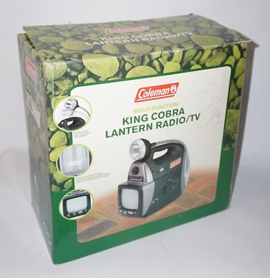 COLEMAN KING COBRA MULTI-FUNCTION LANTERN, AM/FM RADIO, B/W 5? TV|BAT/120V/12V