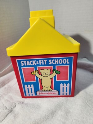 Vintage 1983 Johnson & Johnson Stack & Fit School Educational Toy