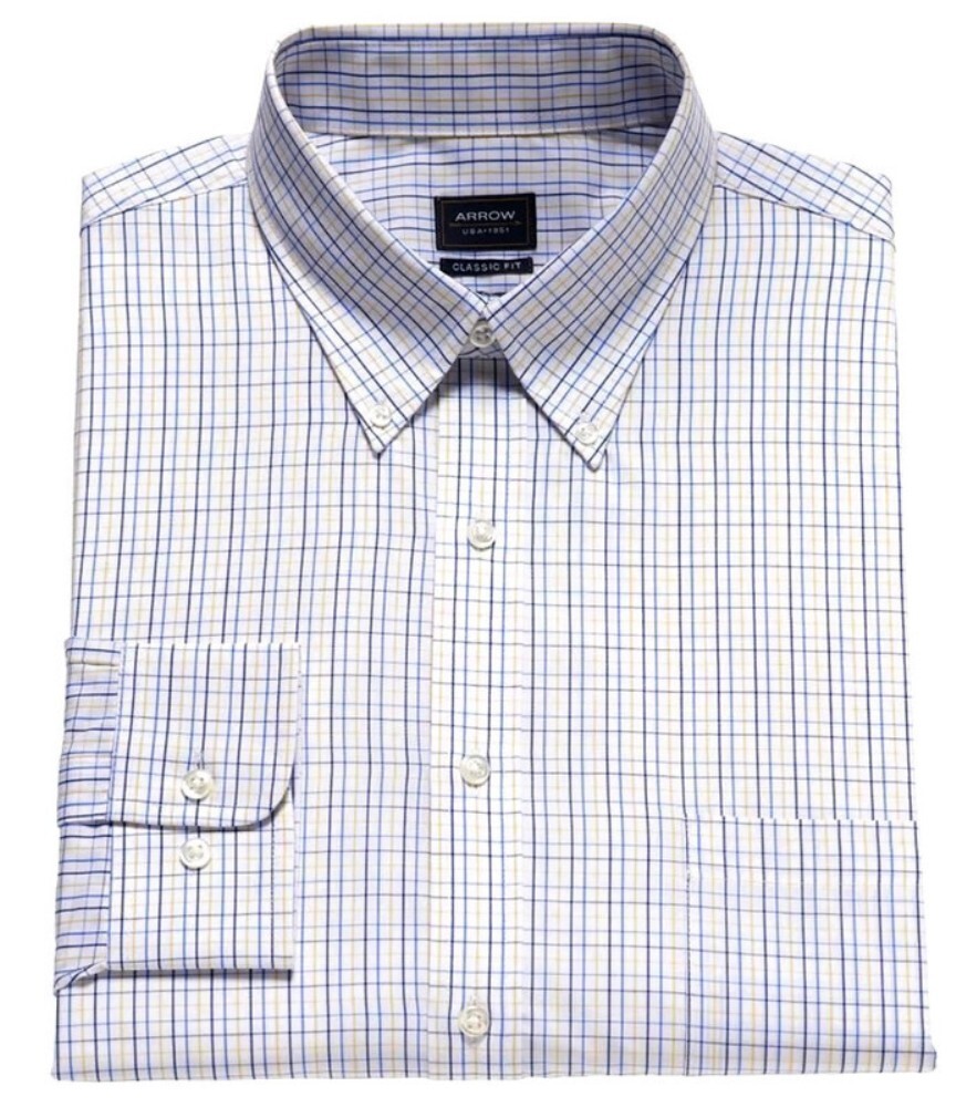 arrow poplin dress shirt Arrow Classic Fit Dress Shirt Poplin Button Down Collar No Iron Long Sleeve  NWT