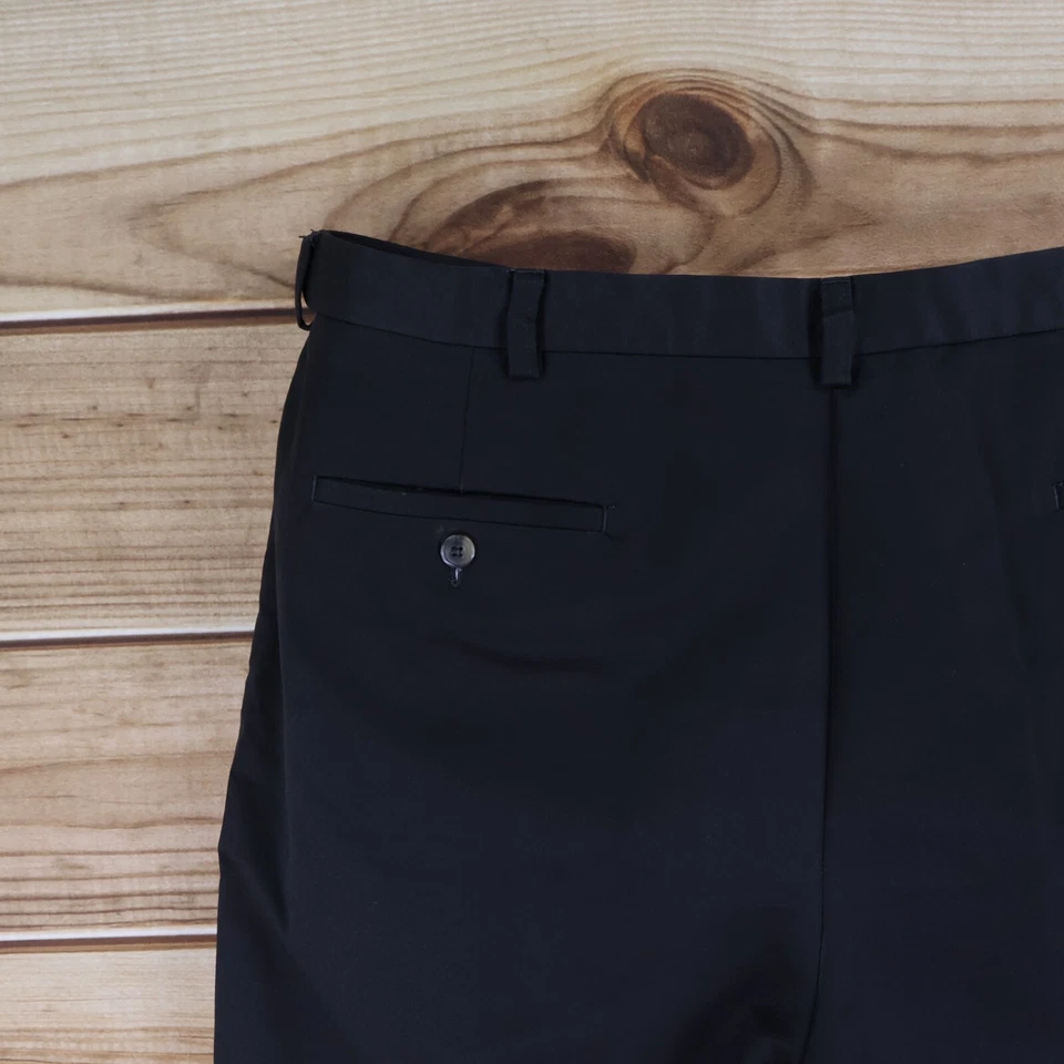 Шорты мужские Haggar размер 40 черные 100% полиэстер карманы Chinos плоские спереди нарядные - Изображение 3 из 4