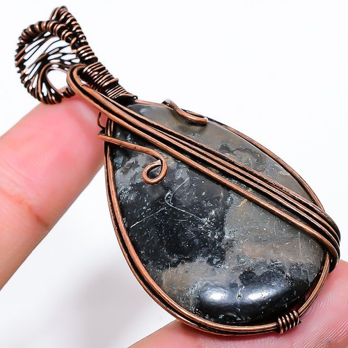 Gabbro Stone Gemstone Copper Wire Wrap Jewelry Pendant 2.76" eBay