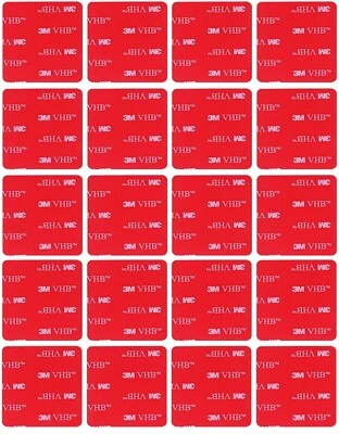 Double Sided 3M Sticky Pads Self Adhesive VHB Stickers 25x25mm Square Pack of 20