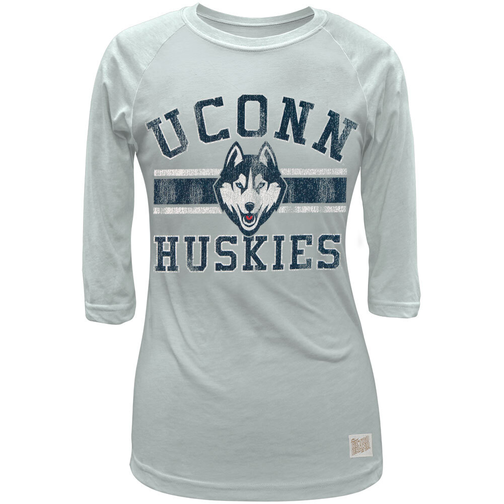 UConn Huskies Husky Band Logo Juniors 3/4 Sleeve Raglan T-Shirt