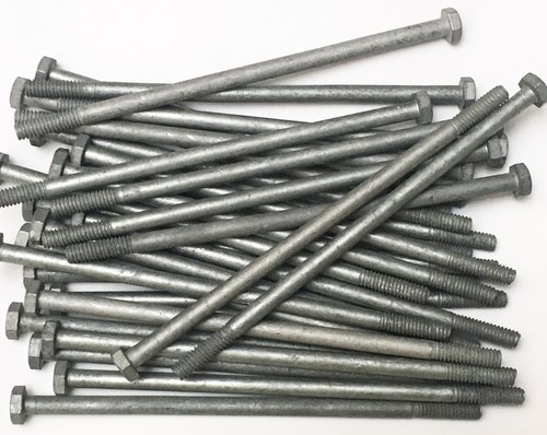 1/4" x 6" 20 TPI 811530 Hot Dipped Steel Galvanized Hex Head Bolts 1/4-20 x 6" - Picture 2 of 6