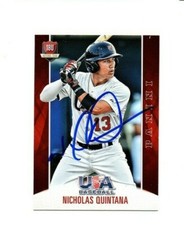 Nicholas Nick Quintana hand signed autographed USA baseball card Detroit Tigers%
