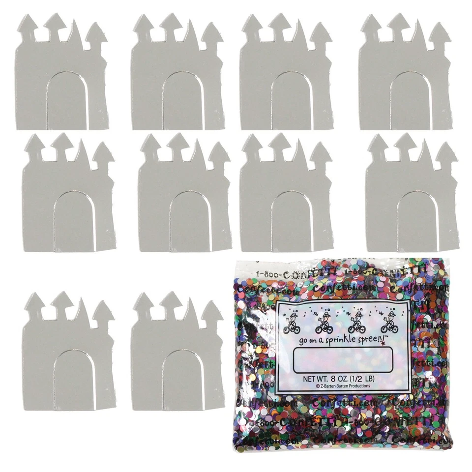 Castillo de confeti plata - 2 piezas o 1/2 libras - ENVÍO GRATUITO (9287) Foto 3 de 4
