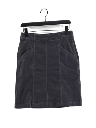 White Stuff Women's Midi Skirt UK 10 Grey Cotton with Elastane Straight & Pencil