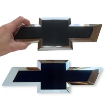 2x Chevrolet Grille & Tailgate Emblem Black Logo Badge for Chevy Silverado 14-15