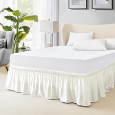 Freshculture Full Bed Skirt, Elastic Wrap around Bed Skirt Full Bed, Easy Fit wi