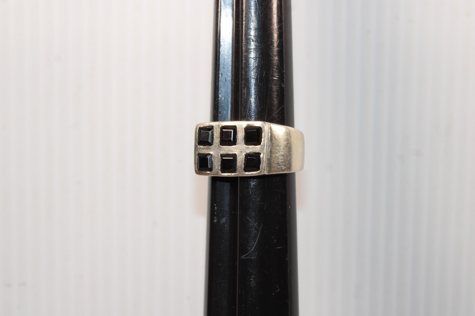 MEN SOLID 925 STERLING SILVER SQUARE BLACK ONYX V… - image 8