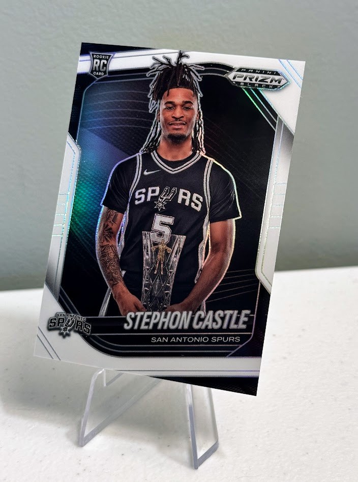 2024-25 Panini Prizm Black - Stephon Castle Spurs RC #96 White Prizm /175