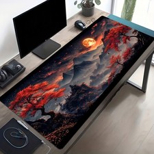 70x30cm XL Gaming Desk Mat Crimson Moon Red Tree Full Moon Fantasy Land