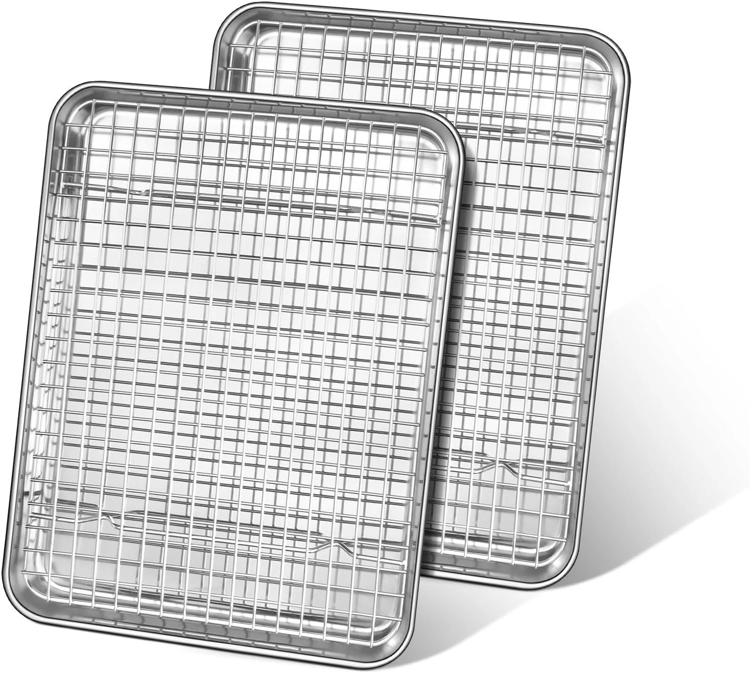 Quarter Sheet Pan with Cooling Rack, 1/4 Cookie Sheets for Baking, Wire Rack fo