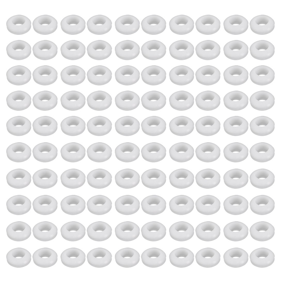 100pcs Double Side Rubber Grommet Eyelet Ring Wire Gasket White 11mm Inner Dia