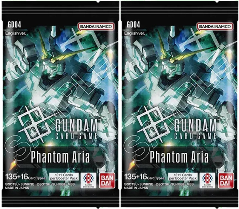 2x Gundam Card Game GD04 Phantom Aria Booster Pack ENGLISH Factory Sealed LOT