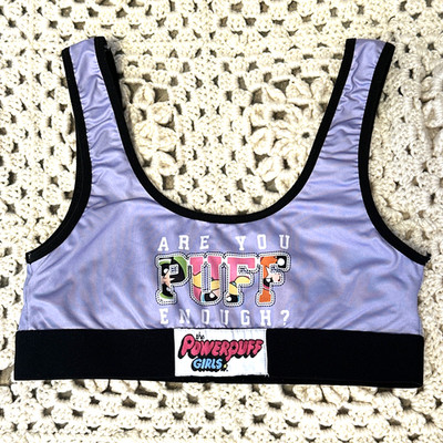 Cartoon Network PPG Powerpuff Girls Sports bra Women's Size Small Are You Puff