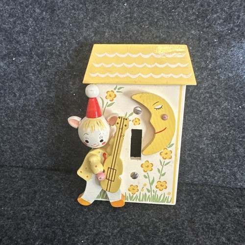 Vintage 1960’s Nursery Rhyme Light Switch Plate Cover by IRMI Cat & The Fiddle 