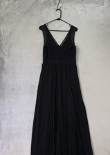 NWT BCBG Generation Long Black Dress Maxi Shirred Lace Inset Womens Sz 10