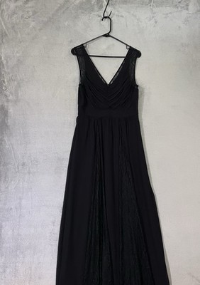 bcbgeneration long black dress NWT BCBG Generation Long Black Dress Maxi Shirred Lace Inset Womens Sz 10