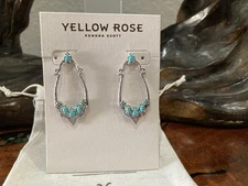 Kendra Scott Yellow Rose Montana Turquoise Vintage Magnesite Silver Earrings NWT