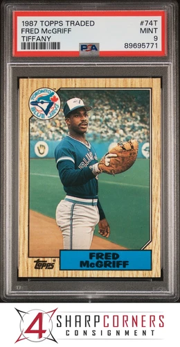 1987 TOPPS TRADED TIFFANY #74T FRED McGRIFF BLUE JAYS HOF PSA 9
