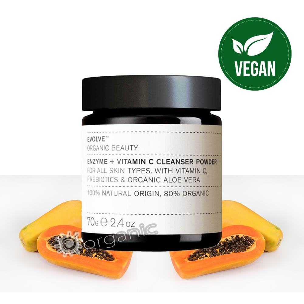 Evolve Beauty Organic Natural Enzyme + Vitamin C Facial Cleanser Powder 70g