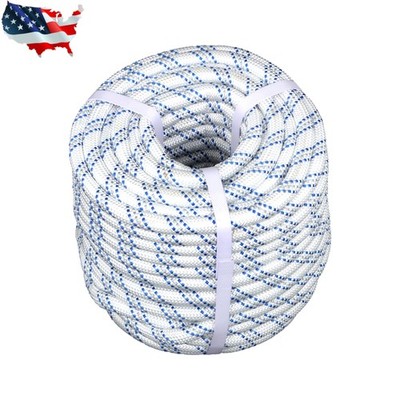 1/2IN x120Ft Rope & Cord Double Braid Pulling Rope Super Strong Rope 1485 Pounds