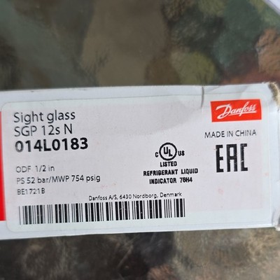 Danfoss Sight Glass SGP 12s N Refrigerant Liquid Indicator ODF 1/2'' 014L0183