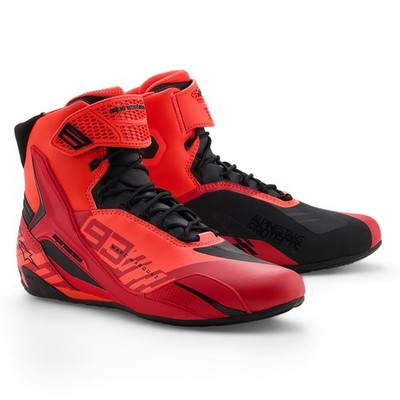 Alpinestars Faster-4 Motorcycle Shoes 9.5 Fluor Red Black MM93