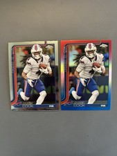 2025 Topps Chrome Football James Cook Red/White/Blue Refractor & Base #35 -Bills