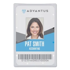 Advantus 97100 2.31" x 3.69" Horizontal ID Card Holder - Clear (25/Pack) New