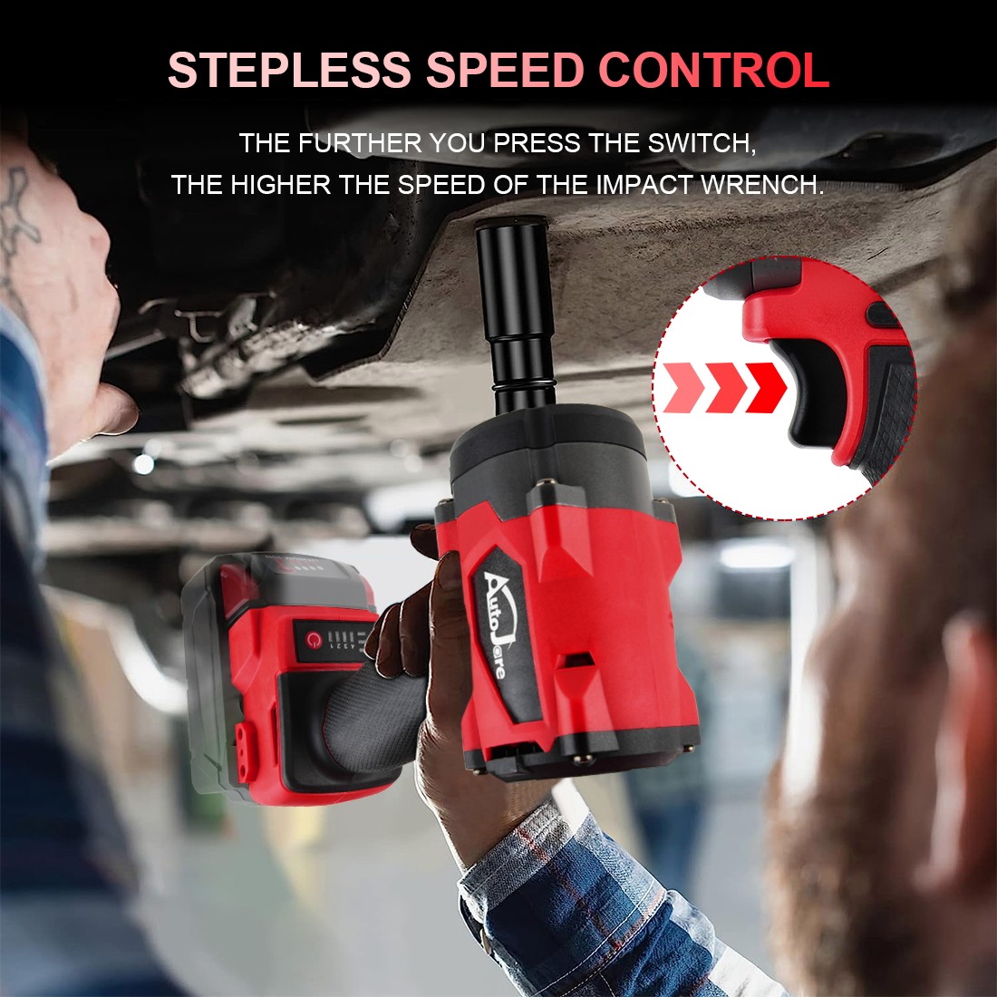 530N.m 1/2" Cordless High Torque Impact Wrench For Milwaukee 18V Battery