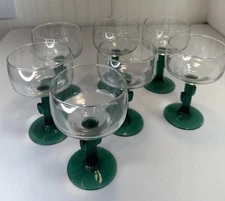 Vintage Margarita Glasses Barware Set of 7 Libbey Cactus 6” Tall 3.75” Diameter