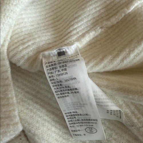 Nuevo sin etiquetas Vestido Suéter Tejido Cuello Simulado Abercrombie & Fitch L Grande Blanco - Imagen 7 de 8