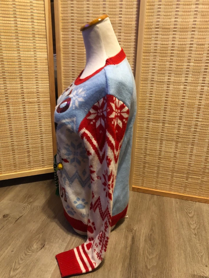 Suéter Feo Navidad Para Mujer "Hasta la Nieve Bueno" Gato Gruñón Mediano M (H794 Foto 4 de 4