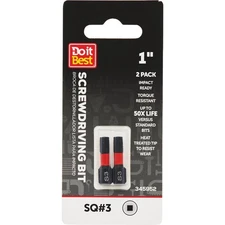 Do it Best 1 In. Square #3  Ready Screwdriver Bit (2-Pack) QJDIB-SC-020 SIM