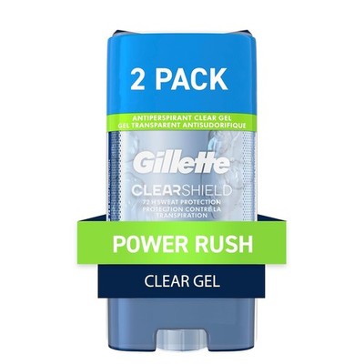 Gillette Clear Gel Power Rush Anti-Perspirant Deodorant, 3.8 Oz each  Pack of 2