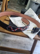 Gucci Leather belt cm Black Snake Logo Gucci Leather 42/105 Great Condition